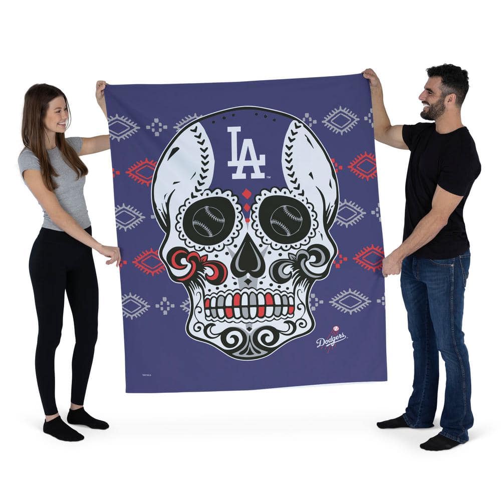 Los Angeles Dodgers Candy Skull Wall Hanging, 50x60 Inches