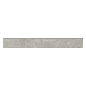 Monolith Silver Gray 3 in. x 24 in. Matte Porcelain Bullnose Trim (0.46 sq. ft./each)