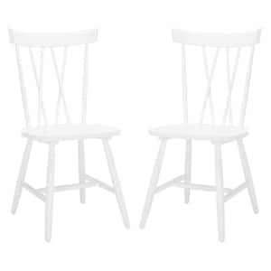 Friar White 17.12 in. Wood Dining Chair Set of 2