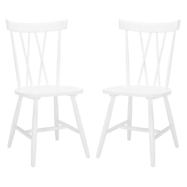 SAFAVIEH Friar White 17.12 in. Wood Dining Chair (Set of 2)