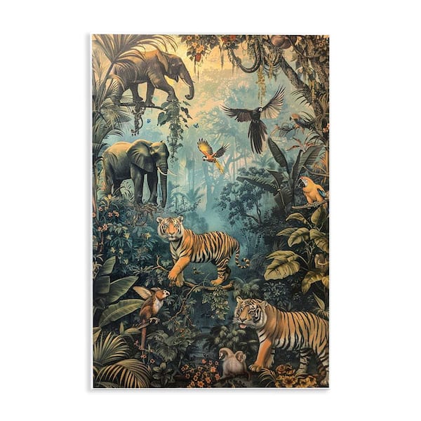 Stupell Industries Vintage Rainforest Jungle by Franklyn Gregory Unframed Nature Graphic Art Print 15 in. x 10 in.