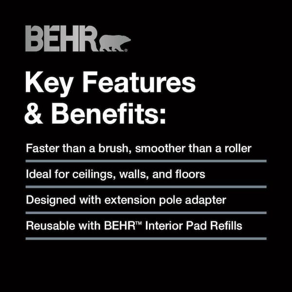 BEHR 3 in. Trim and Touch Up Painter with Refill Pad and 9 in. Interior Paint  Pad Applicator W000692K - The Home Depot