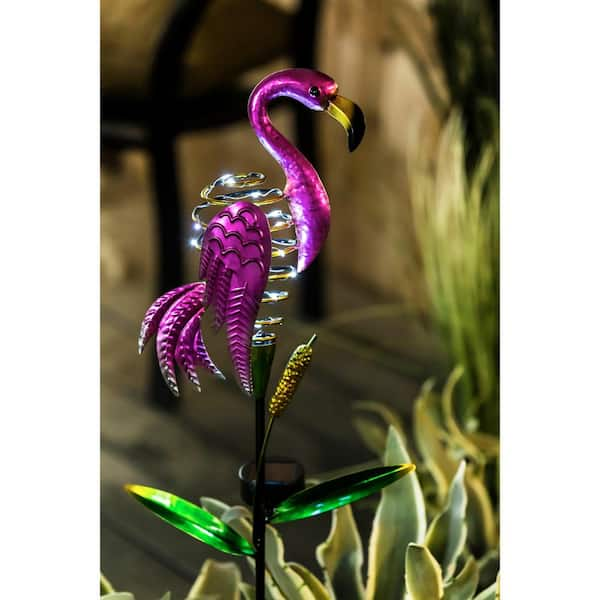 home depot flamingo solar light