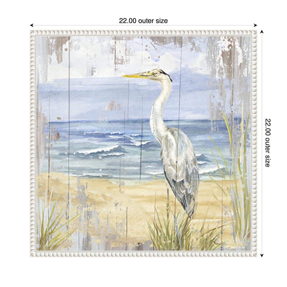 Birds of the Coast Rustic II White Framed Canvas Art