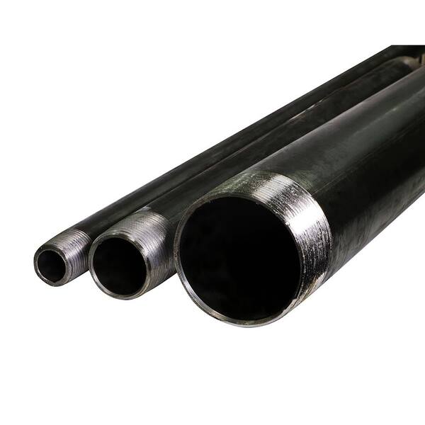 The Plumber's Choice 1/2 in. x 48 in. Black Steel Pipe 1248PBL - The Home  Depot