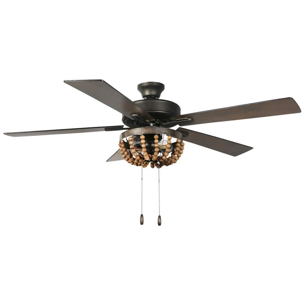 River of Goods 52  Tallulah Wooden Bead LED Ceiling Fan with Light