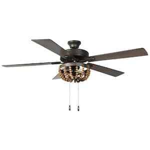 Alma 52 in. LED Indoor Brown Ceiling Fan with Light