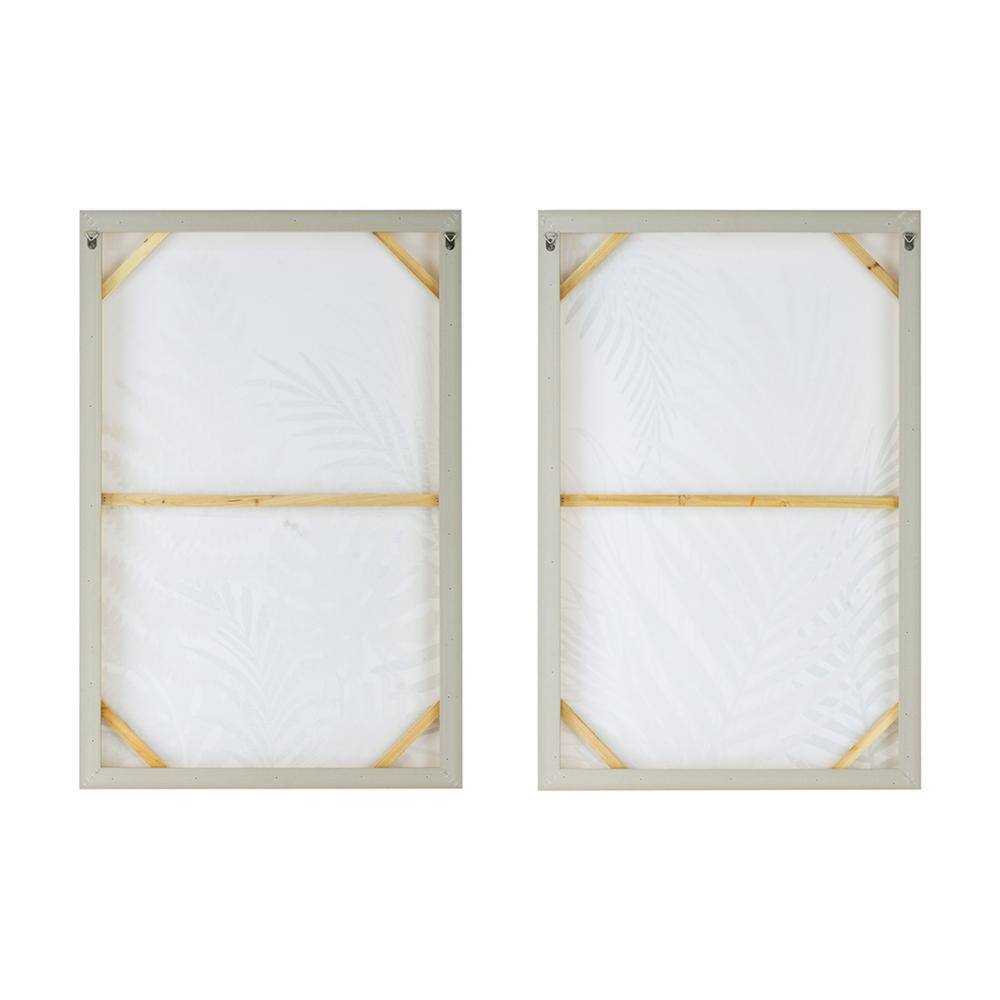 Gold and Black Framed Palm Leaf Canvas Wall Art Set