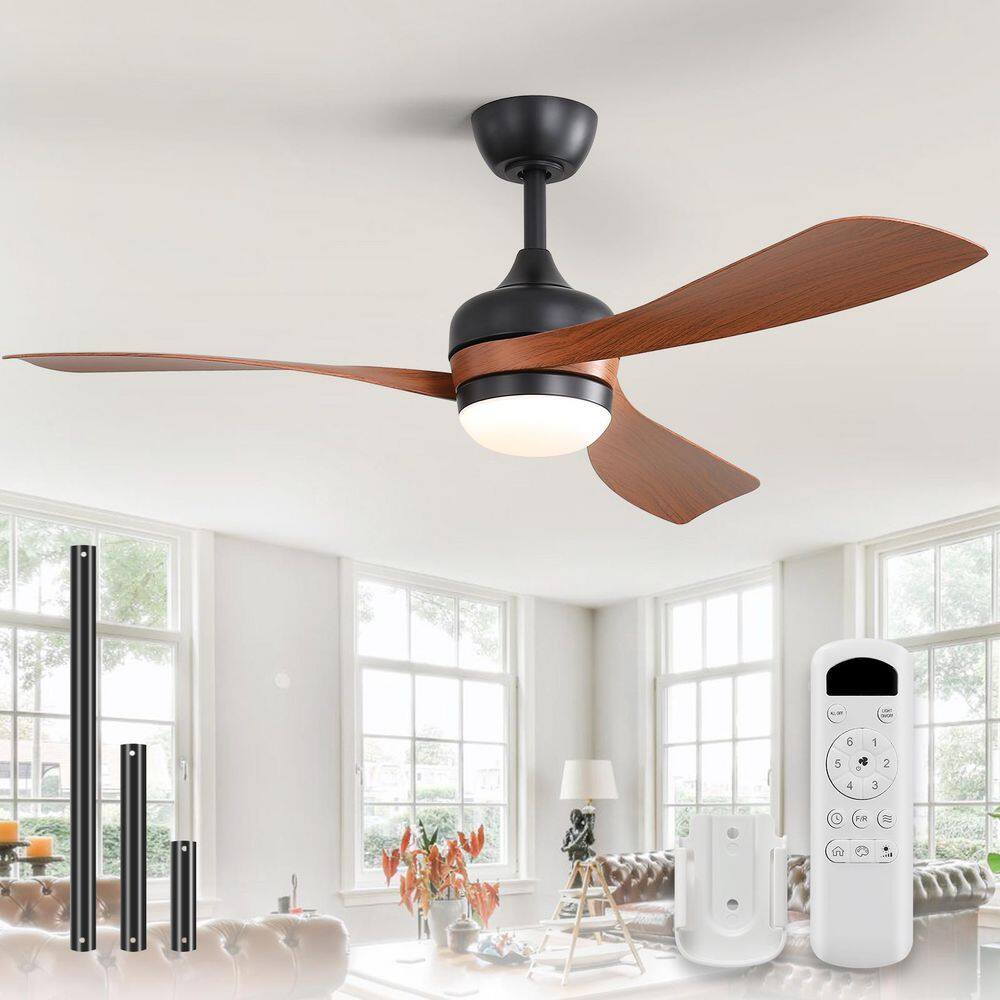 52 in. Indoor/Outdoor Black Downrod Standard Ceiling Fan with Dimmable LED Light Kits and 6-Speed DC Remote Control price history on PriceWatchPro