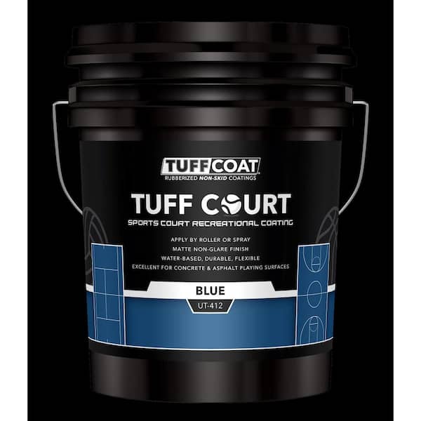 Tuff Court UT-412 5-Gl Blue Non-Skid Durable Sport Court Paint Coating for Pickleball, Tennis, and Basketball Courts