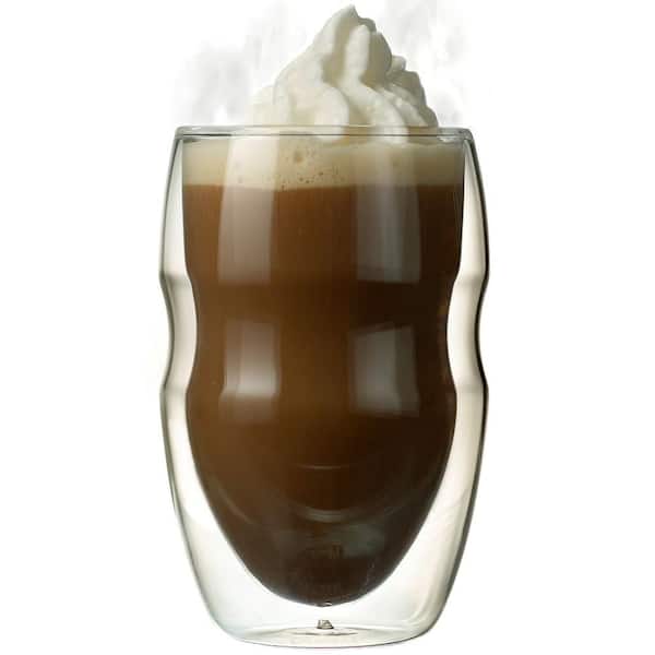 Ozeri 12 oz Serafino Double Wall Beverage & Coffee Glasses - Set of 4 Insulated Drinking Glasses
