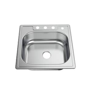 25 in. Drop in Single Bowl 20-Gauge Stainless Steel Kitchen Sink