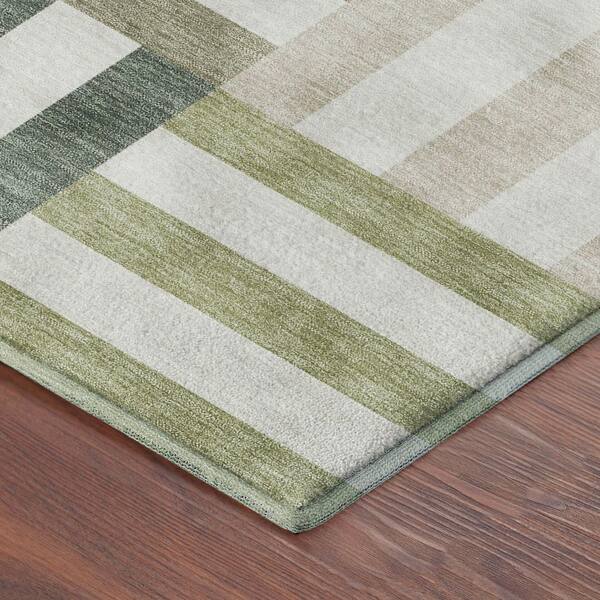 Mayfield Premium Machine Washable Abstract AMF2332 Sage 10 ft. x 14 ft. Area Rug
