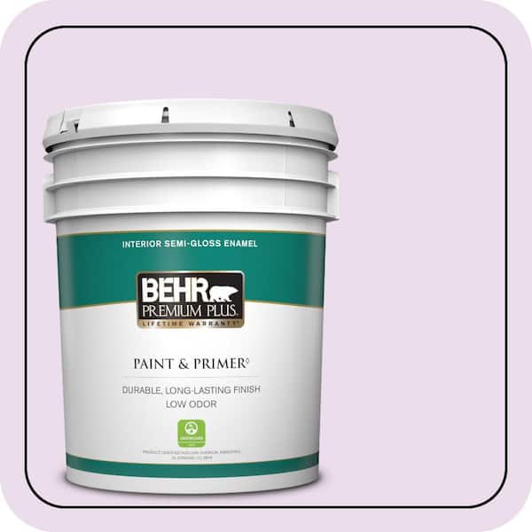 BEHR PREMIUM PLUS 5 gal. #P100-1 Sprinkle Semi-Gloss Enamel Low Odor Interior Paint & Primer