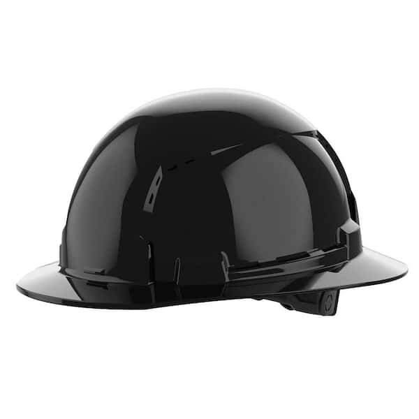 BOLT Black Type 1 Class C Full Brim Vented Hard Hat with 6-Point Ratcheting Suspension