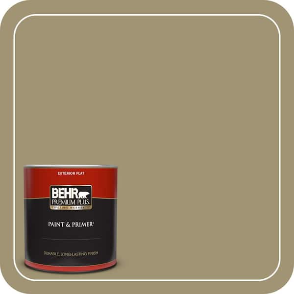 BEHR PREMIUM PLUS 1 qt. #380F-6 River Bank Flat Exterior Paint & Primer