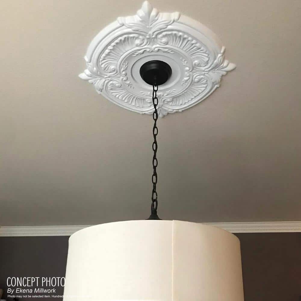 Baltimore White Thermoformed PVC Ceiling Medallion, 10" Diameter