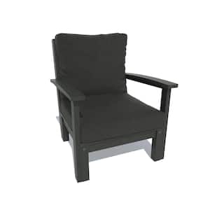 Bespoke Black Recycled Plastic Outdoor Deep Seating Lounge Chair with Jet Black Cushion
