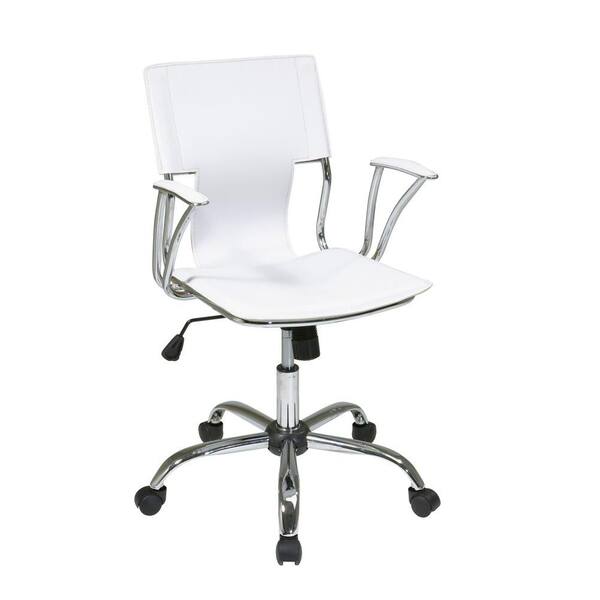 OSP Home Furnishings Dorado White Vinyl Office Chair
