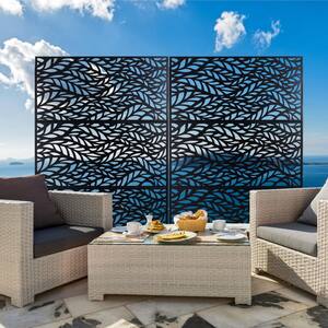 71.26 in. x 46.65 in. Outdoor Privacy Screens Freestanding, Metal