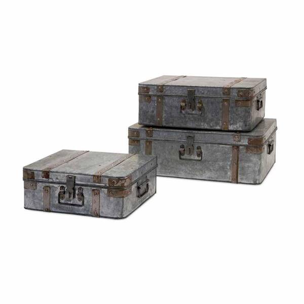 Teri Galvanized Suitcases - Set of 3