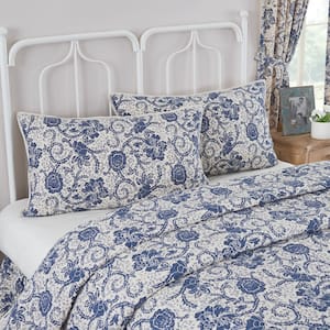 Dorset Navy Floral Cotton King Sham