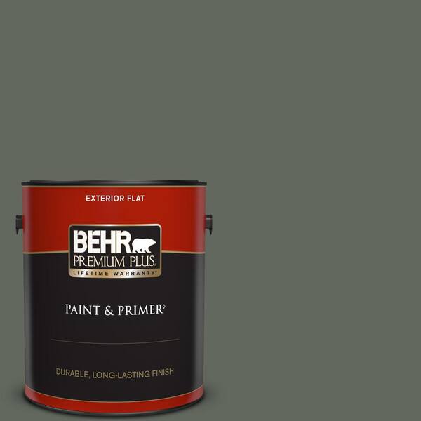 BEHR PREMIUM PLUS 1 gal. #710F-6 Painted Turtle Flat Exterior Paint & Primer