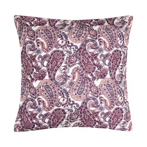 Abella 18 in. x 18 in. Pink Paisley Decorative Pillow