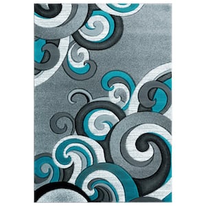 Bristol Rhiannon Turquoise 2 ft. 7 in. x 4 ft. 2 in. Area Rug