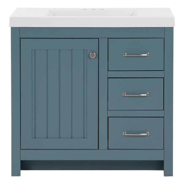 Home Decorators Collection Glint 36 5 In W X 18 75 D 27 H Bathroom Vanity Cabinet Sage With White Cultured Marble Top B36x20093 - Home Decorators Collection Abbey Vanity