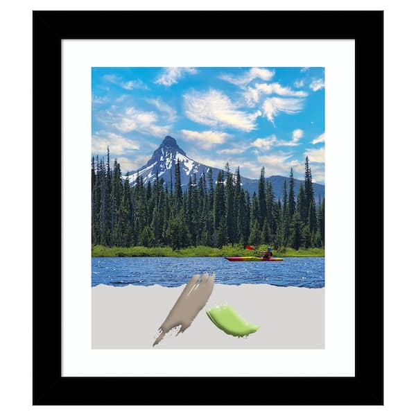 Amanti Art Basic Black Narrow Wood Picture Frame Opening Size 20 x 24 in. (Matted to 16 x 20 in.)