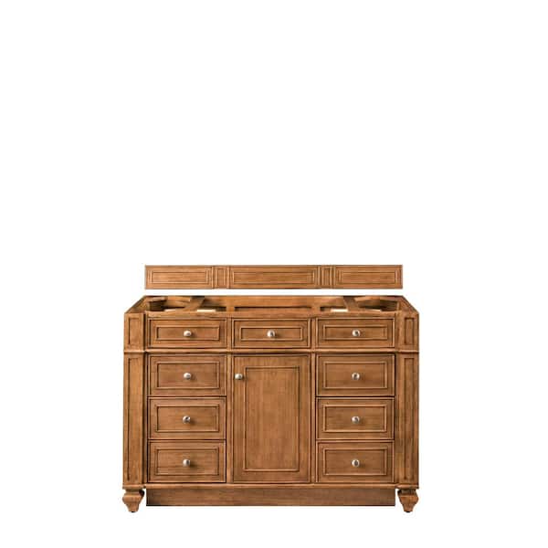 James Martin Vanities Bristol 48.0 in. W x 22.5 in. D x 32.8 in. H Single Bath Vanity Cabinet without Top in Saddle Brown