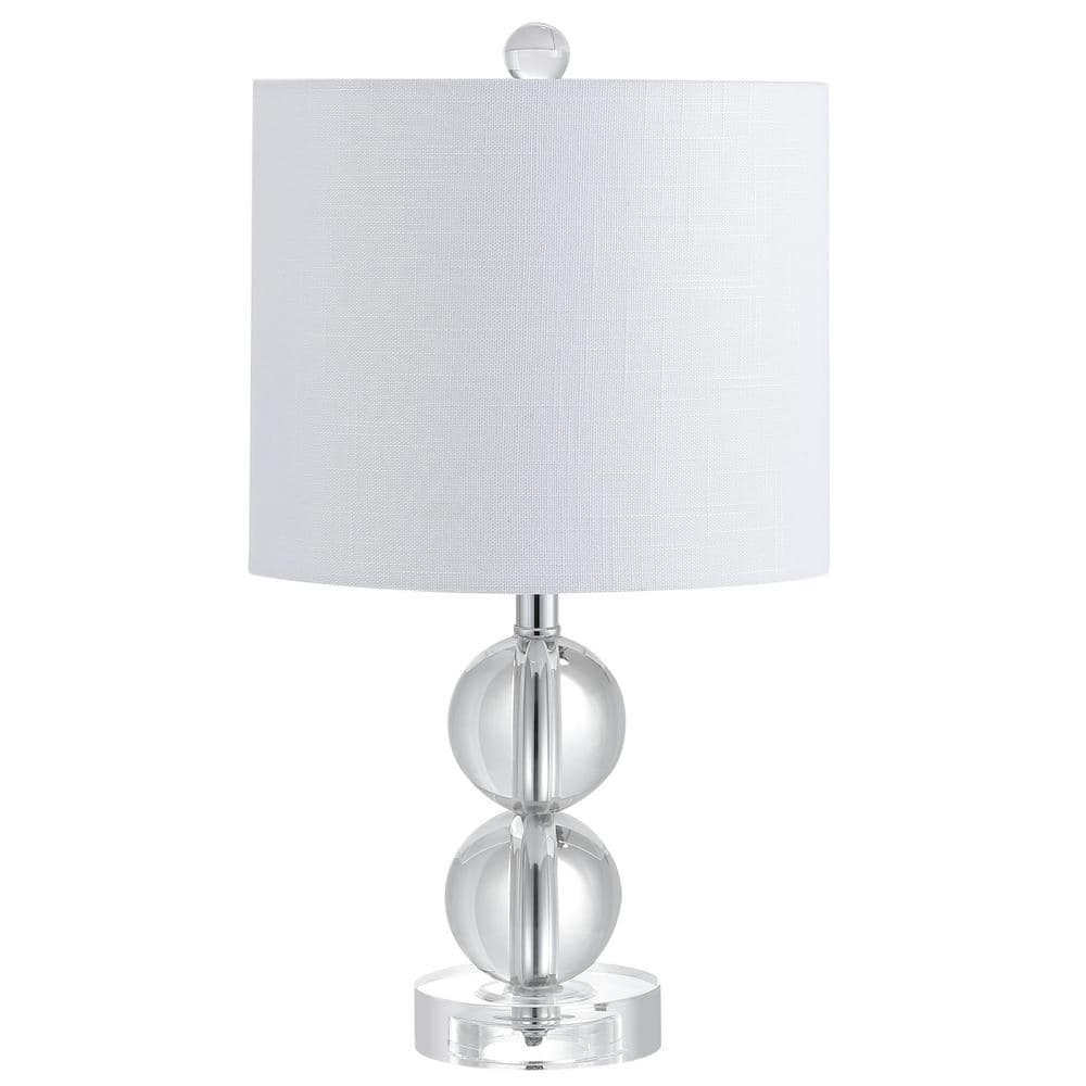 Brooklyn 17.5" Clear Crystal LED Table Lamp with White Shade