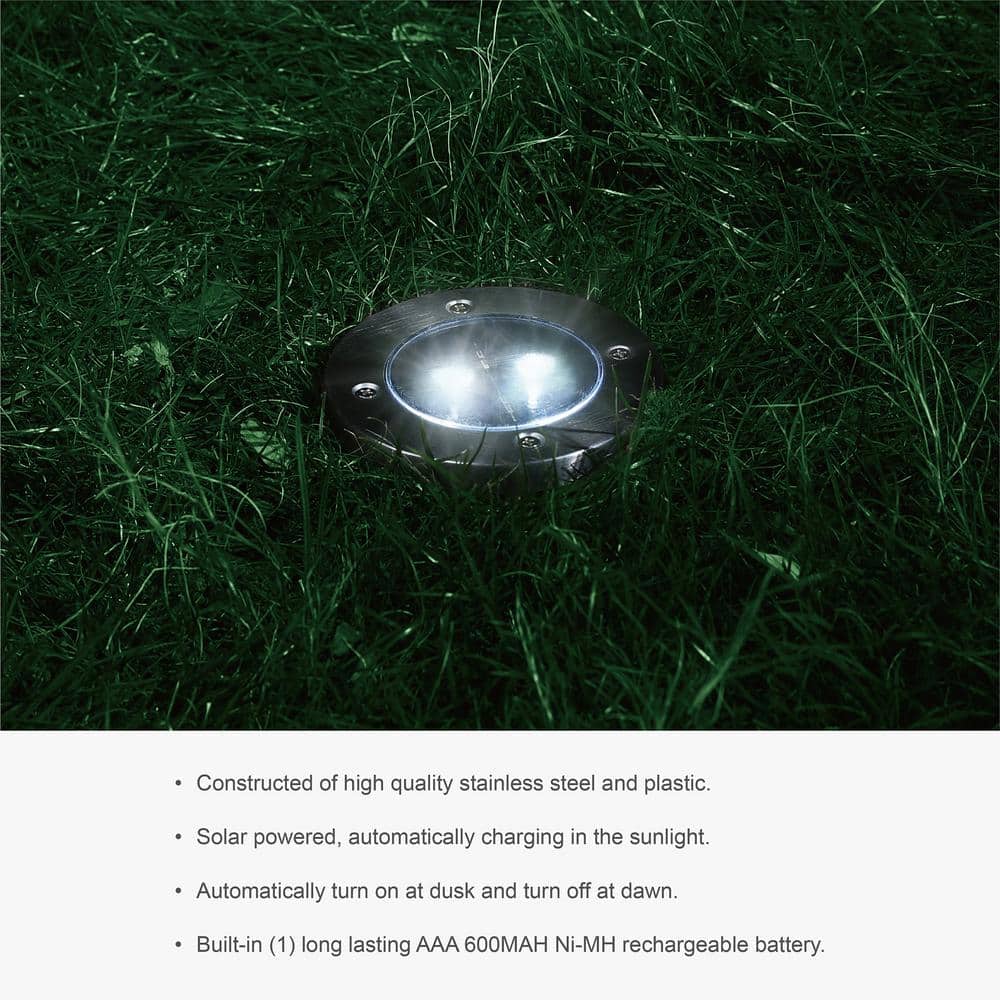 Set of 6 Solar Powered LED Pathway Lights with Dusk to Dawn Sensor