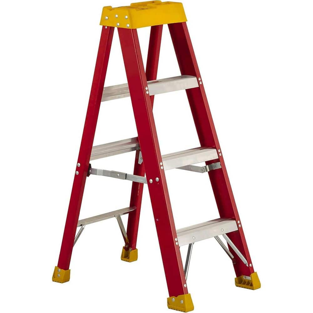 4 ft. Fiberglass Leaning Step Ladder (8 ft. Reach), 300 lbs. Load Capacity 