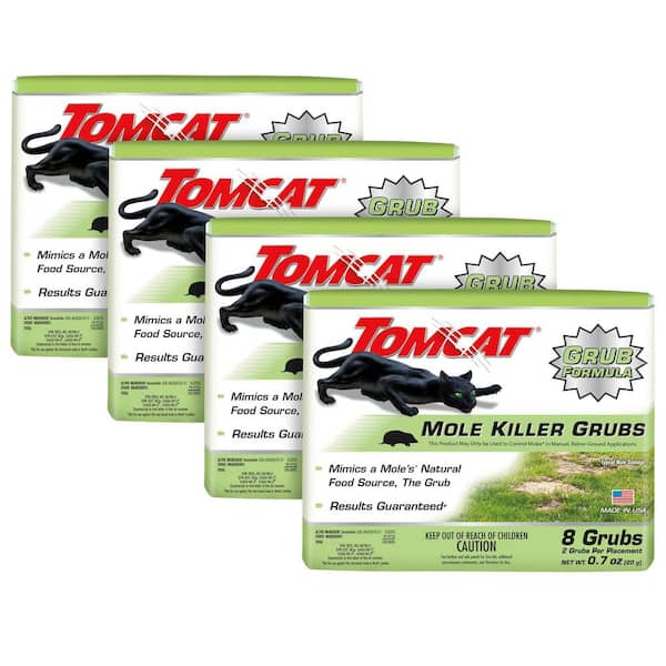 Mole Killer Grubs, Ready-to-Use Mole Killer, 4 Packages each which contain 8 Grubs