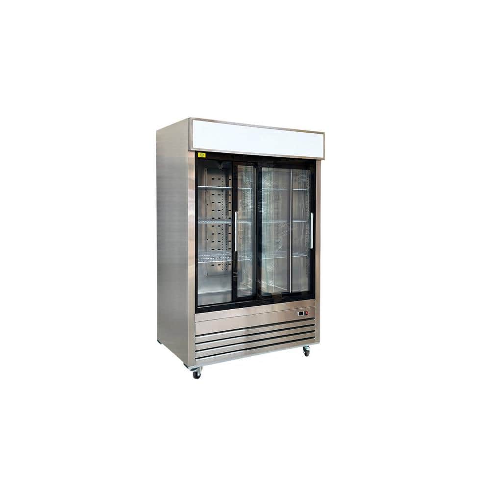 54 in. 41.9 cu. ft. Commercial Two Slide Glass Door Refrigerator EA60RG Stainless Steel
