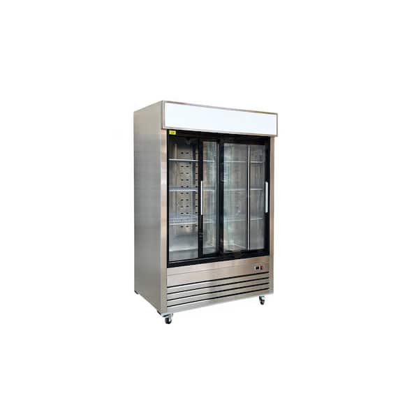 Elite Kitchen Supply 54 in. 41.9 cu. ft. Commercial Two Slide Glass Door Refrigerator EA60RG Stainless Steel