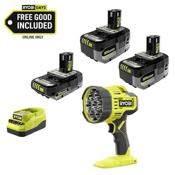 ONE+ 18V HIGH PERFORMANCE Kit w/ (2) 4.0 Ah Batteries, 2.0 Ah Battery, Charger, & FREE ONE+ Cordless LED Spotlight
