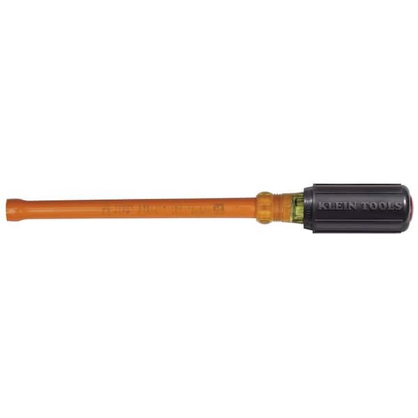 Klein Tools 1/4 in. Insulated Nut Driver with 6 in. Hollow Shaft- Cushion Grip Handle