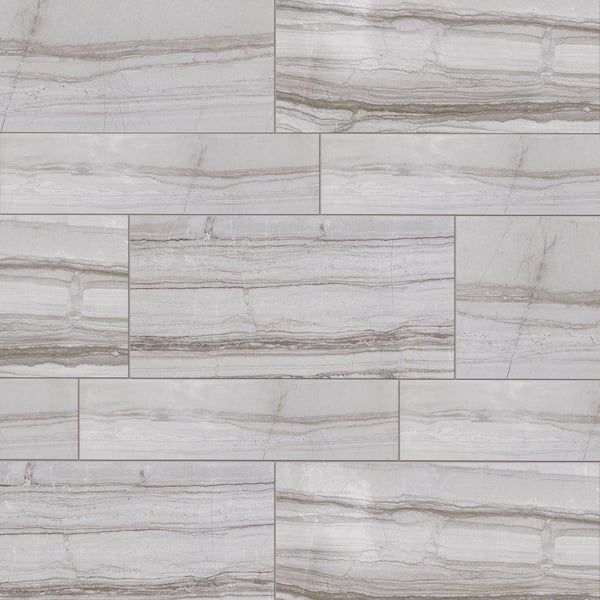Marazzi VitaElegante Grigio 12 in. x 24 in. Porcelain Floor and