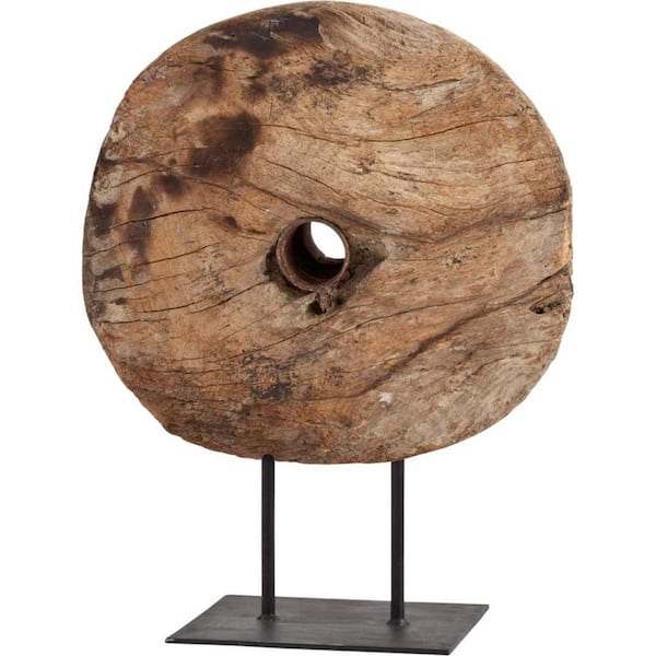 HomeRoots 26 in. Brown One Of A Kind Rustic Reclaimed Wood Sculpture