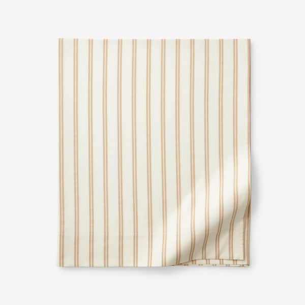 The Company Store Narrow Stripe T200 Yarn Dyed Gold Cotton Percale Full Fitted Sheet