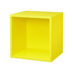CLIC 14.8 in. x 14.8 in. x 12.8 in. Yellow MDF Floating Decorative Wall Shelf with Brackets