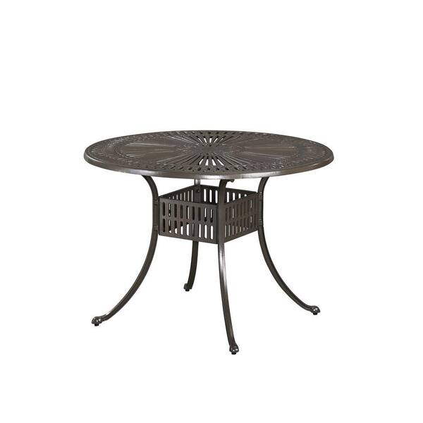 Home Styles Largo Taupe All-Weather 48 in. Round Patio Dining Table