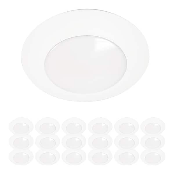 HALO HLCE 6 in. LED Surface Mount Disk Light 70-Watt Equivalent 900lm, 3000K, 18-Pack, Title 20 Compliant
