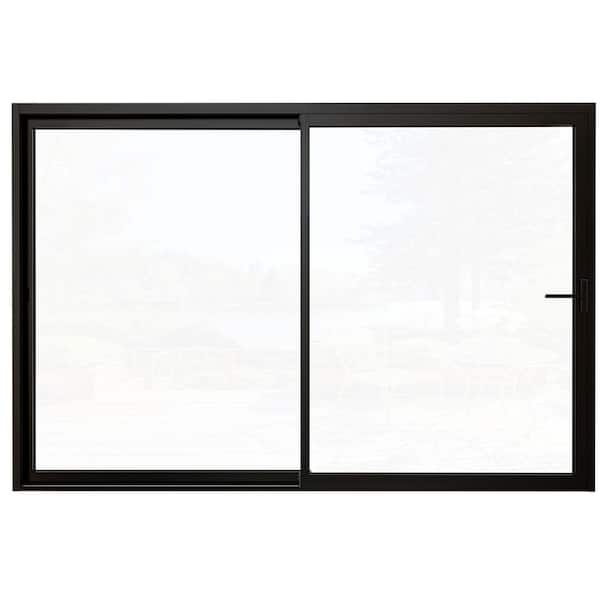 120in. x 80 in. Matte Black Universal Aluminum Multi-Sliding Patio Door with Double Glazed Low-E Glass
