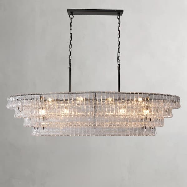 Modern Chandelier 65 in. 12-Lights Black Chandelier for Dining Room, Living Room, Foyer, Bedroom