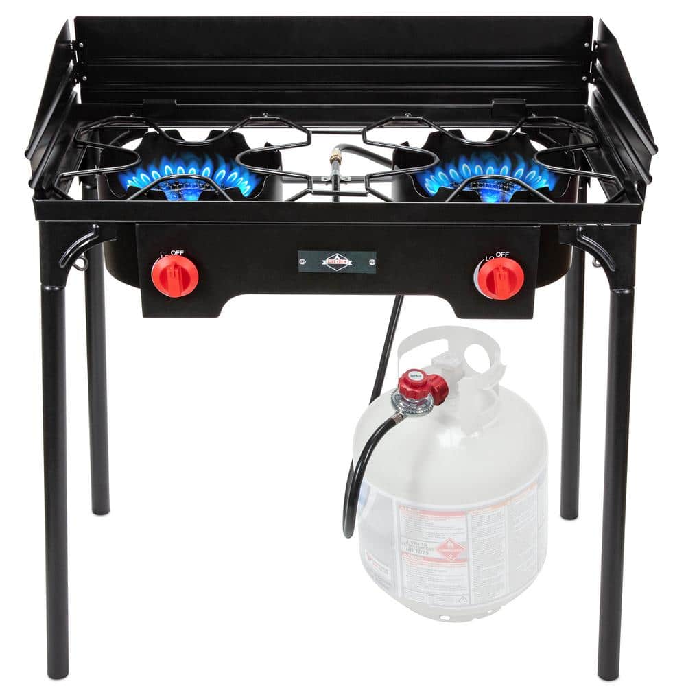 XtremepowerUS Outdoor Portable Propane Double Burner 2-Stove Camping  Tailgating Camp with Stand KIT262 - The Home Depot