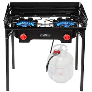 Cast Iron Outdoor Burner Dual Stove with Carrying Bag
